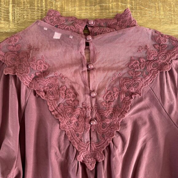 Uncommon Job sheer lace mock neck blouse size large - Picture 5 of 8
